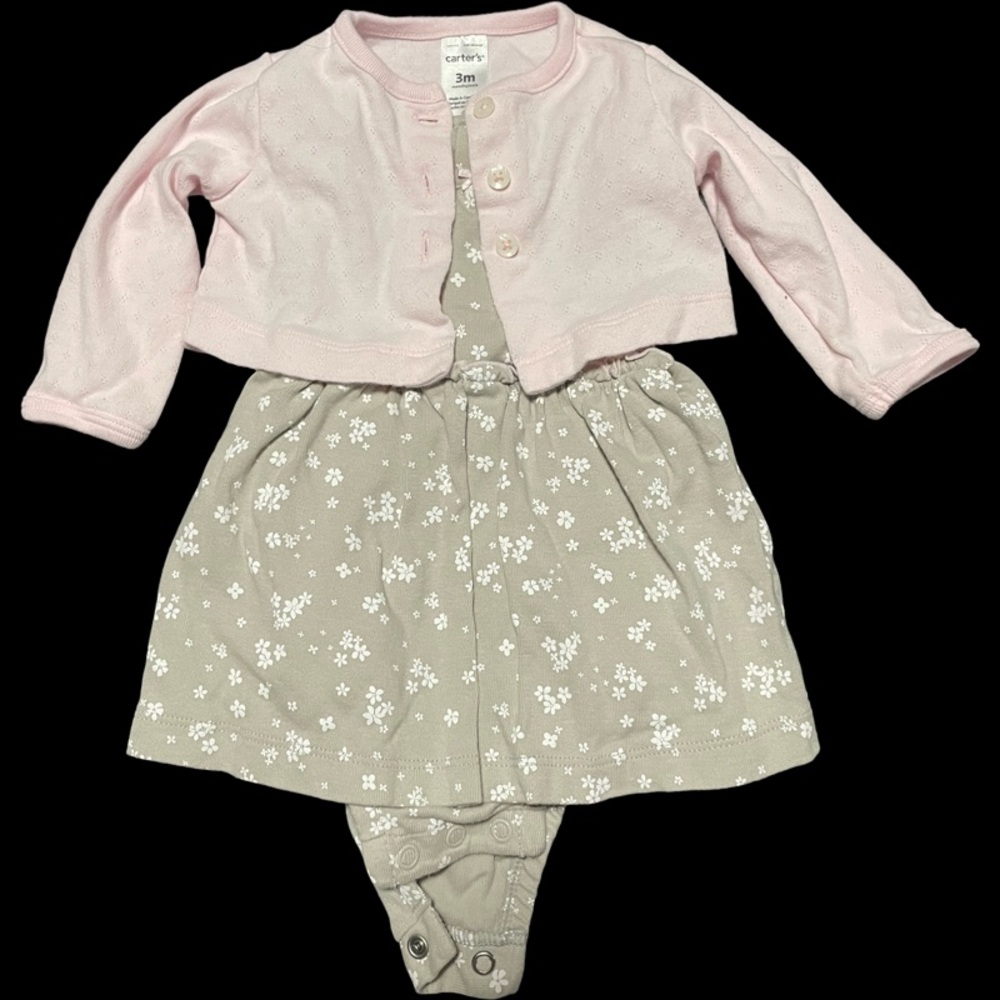 Dress with cropped cardigan